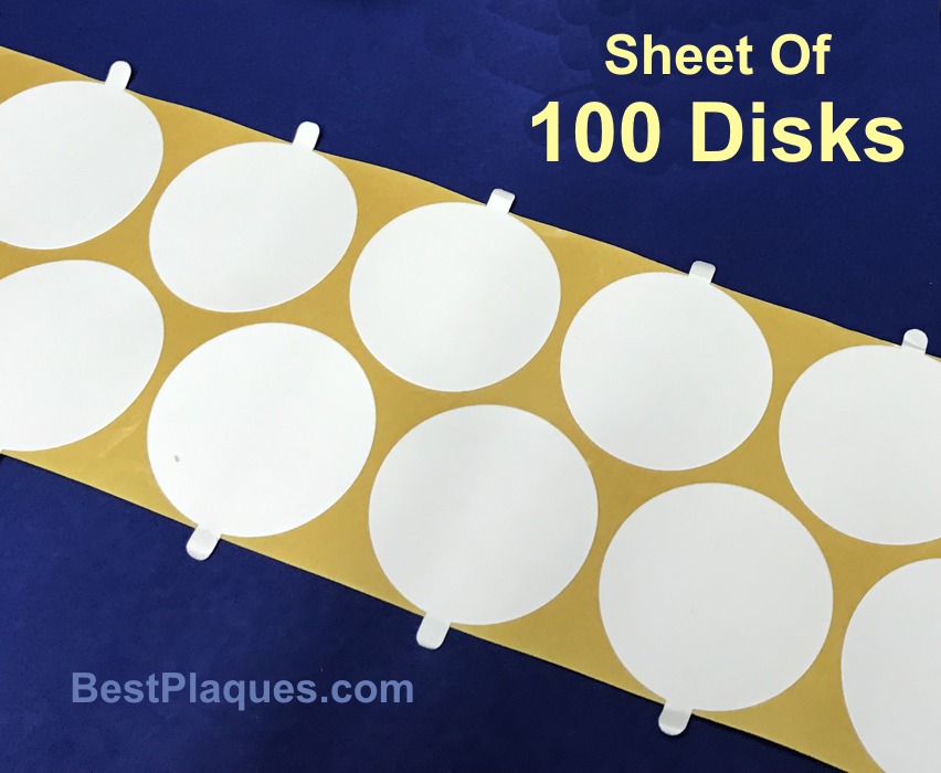 1-3/4 Double Stick Thin Tape Disks (Double Sided Tape Dots) NEW ITEM!  Sheet Of 100