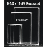 9-1/8 x 11-5/8 Acrylic for 8.5x11 Certicicate or Photos with recessed area M5XPH811