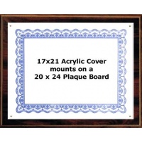 Certificate Plaque Kit Walnut Style - 20x24 Plaque for 17x21 document Certificate