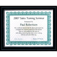 10.5X13  Matte Black Style Plaque Best Value Slide In Holds 8.5X11 Certificate