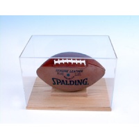 Football Oak Base Display Case with mirror back