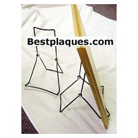 Plaque Stands #MX3 Your plaques will never fall over again. Holds 7 x 9, 10.5 x 13 & 12 x 15". Adjustable Black Vinyl Wire Easel     9.5"High x 5.25" Wide