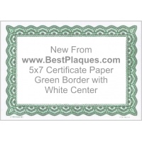 5 x 7 Certificate Paper - Green with White Center 100 Sheets per Pack
