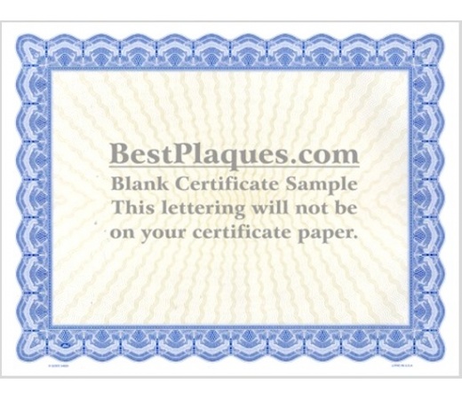 8.5 x 11 Certificate Paper - Blue 25 Sheets per Pack