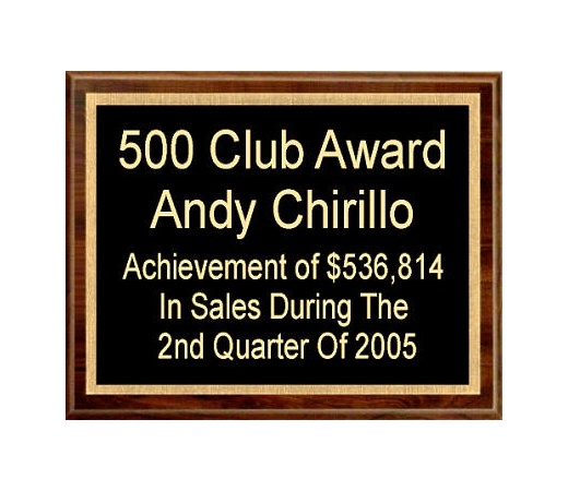 6X8 Economy Engraved Plaques Walnut Style -  6X8 Plaque Includes Free Engraving