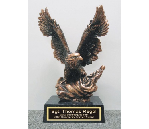 14" Eagle Award with Flag  #BPEA14