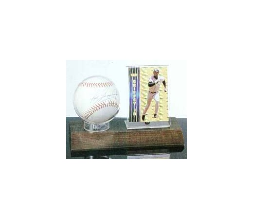 Baseball & Card Walnut Base Display
