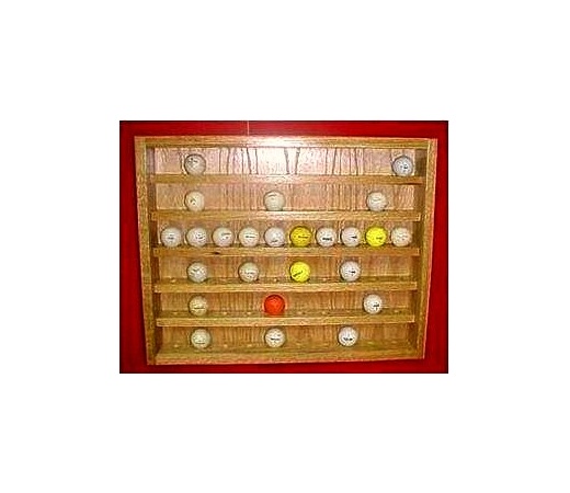 60 Golf Ball Case Oak Display